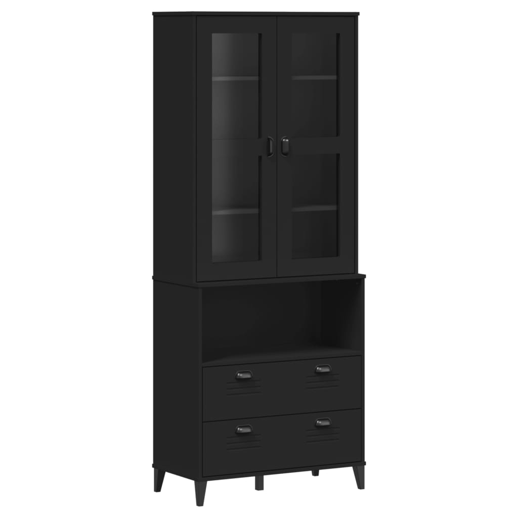 Visoka komoda VIKEN crna 80 x 40 x 200 cm od masivne borovine