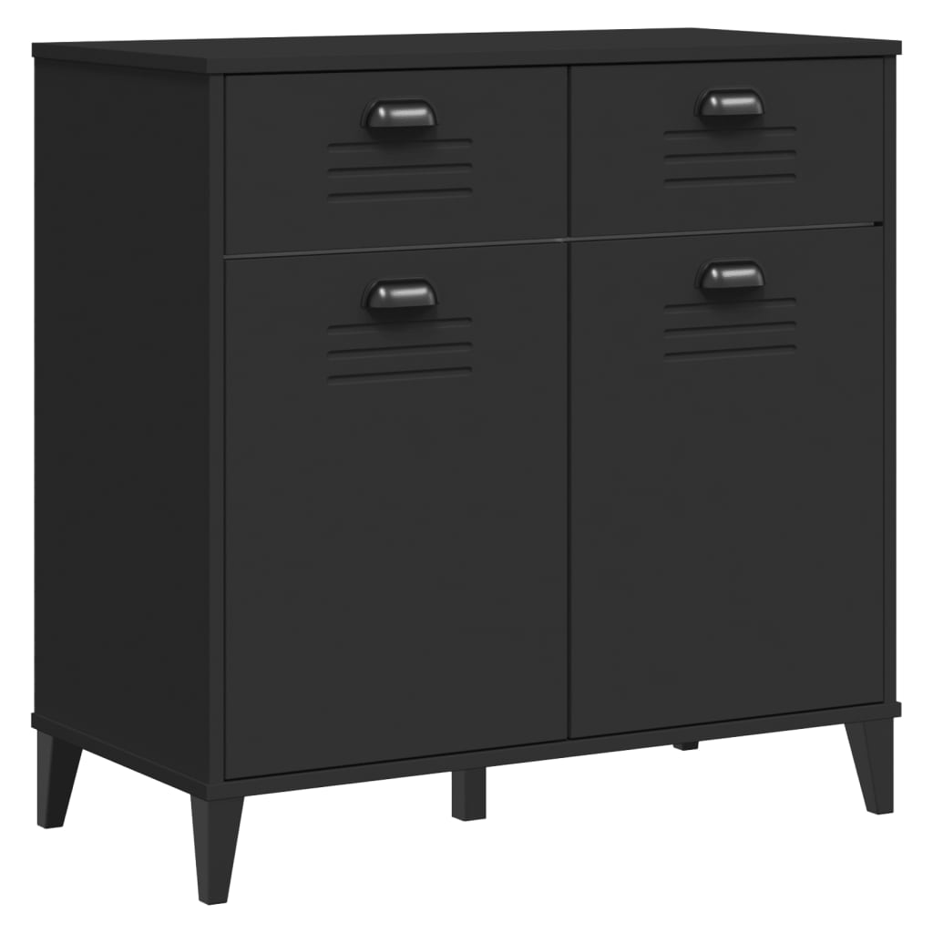 Visoka komoda VIKEN crna 80 x 40 x 190 cm od masivne borovine