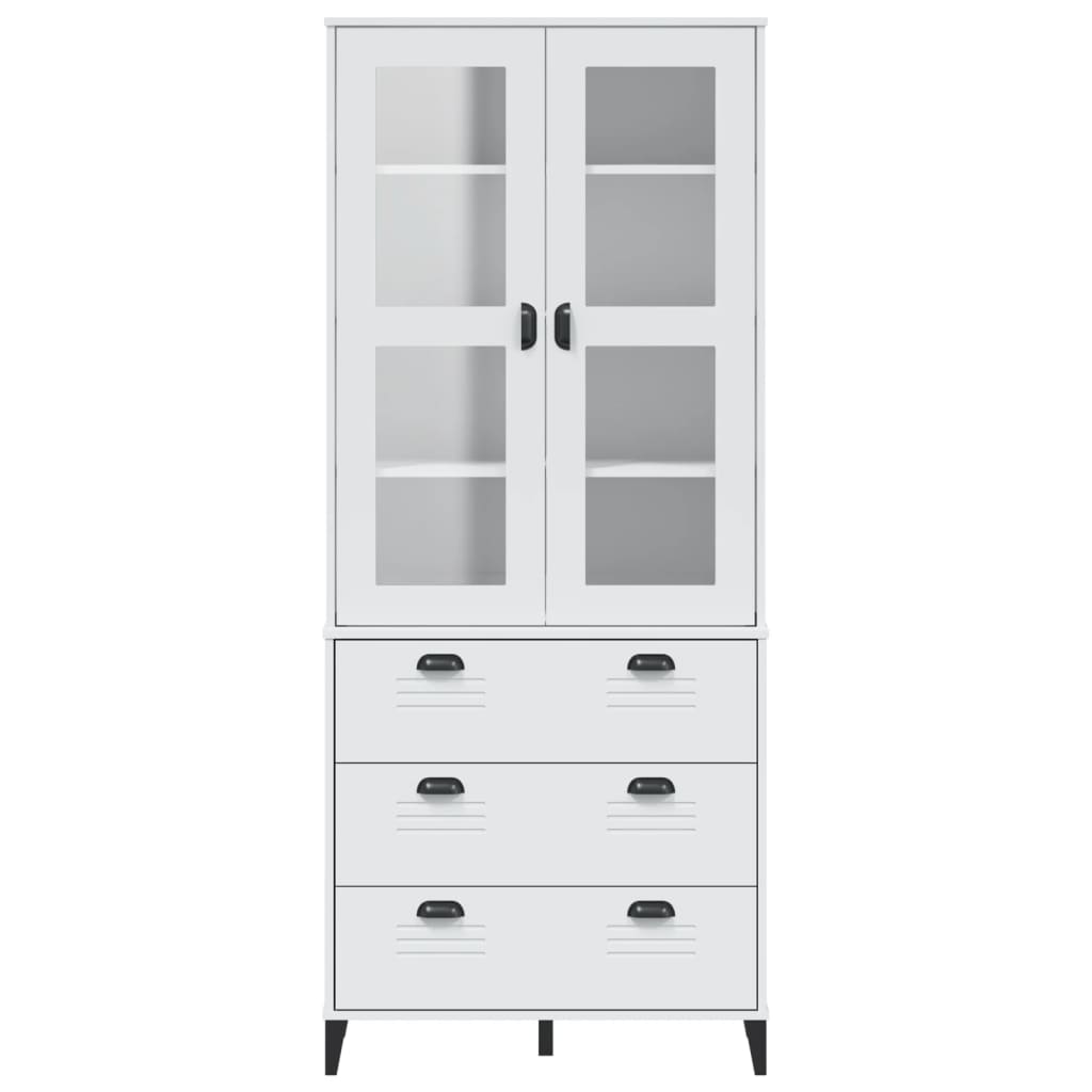 Visoka komoda VIKEN bijela 80 x 40 x 190 cm od masivne borovine