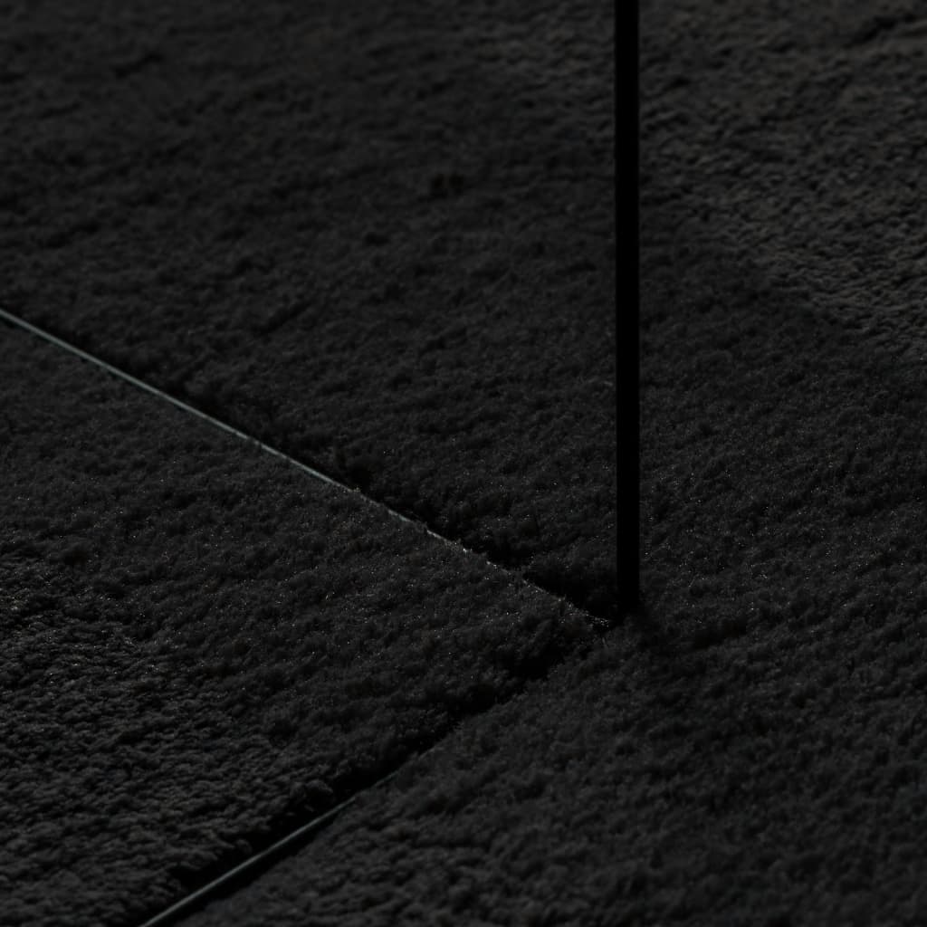 Tepih HUARTE kratkih vlakana mekani i perivi crni 80x200 cm