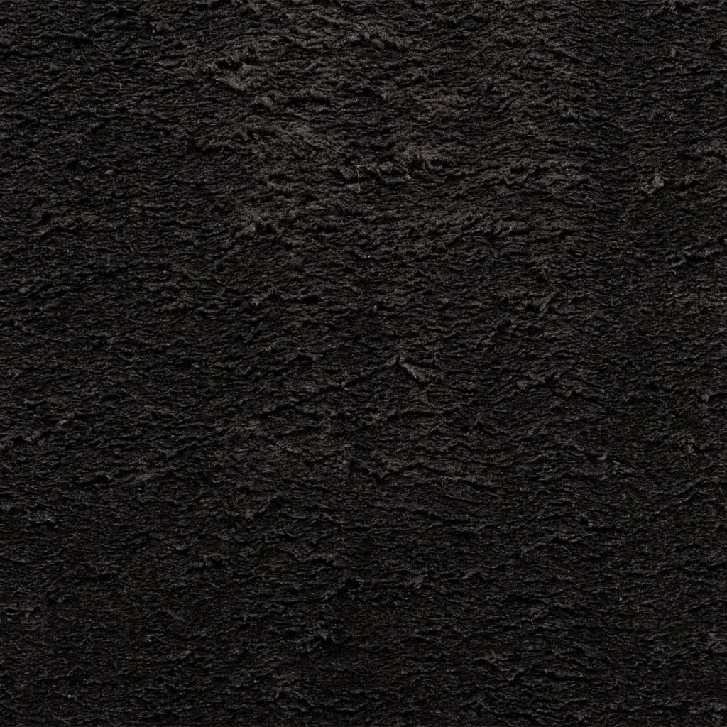 Tepih HUARTE kratkih vlakana mekani i perivi crni 80x200 cm