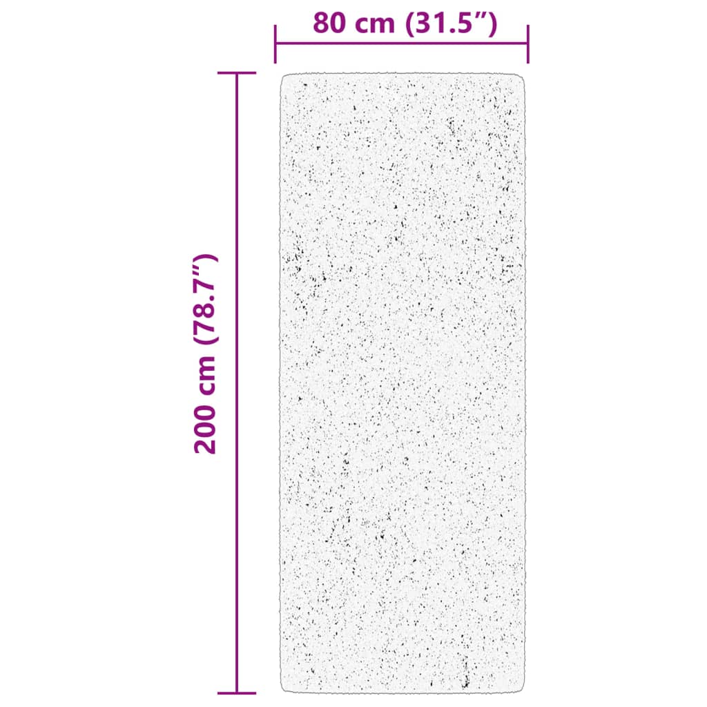 Tepih HUARTE kratkih vlakana mekani i perivi crni 80x200 cm