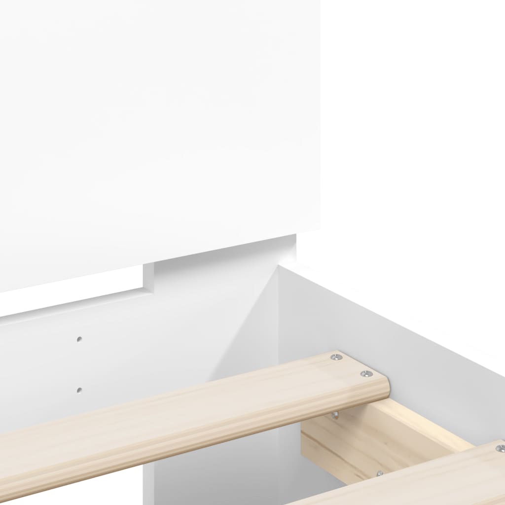 Okvir za krevet s uzglavljem i LED bijeli 180x200 cm
