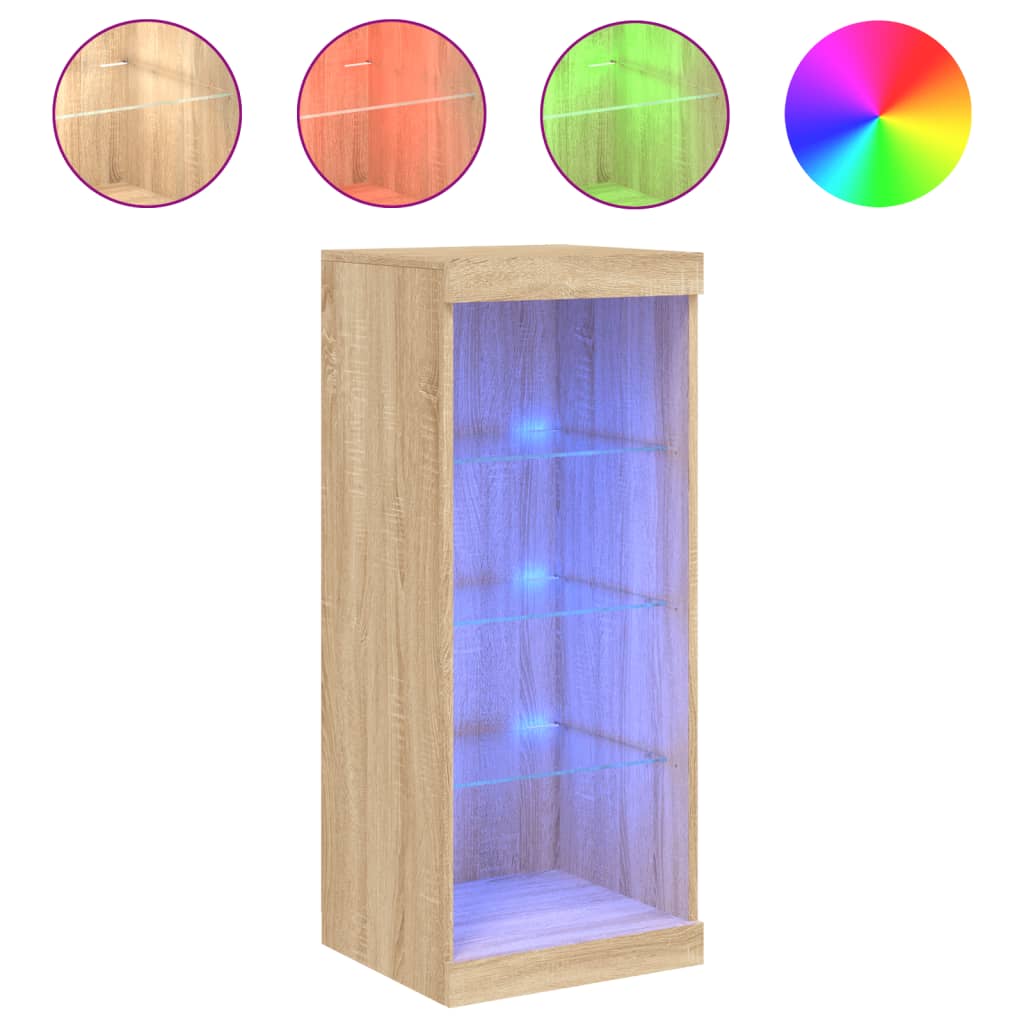 Komoda s LED svjetlima boja hrasta sonome 41x37x100 cm