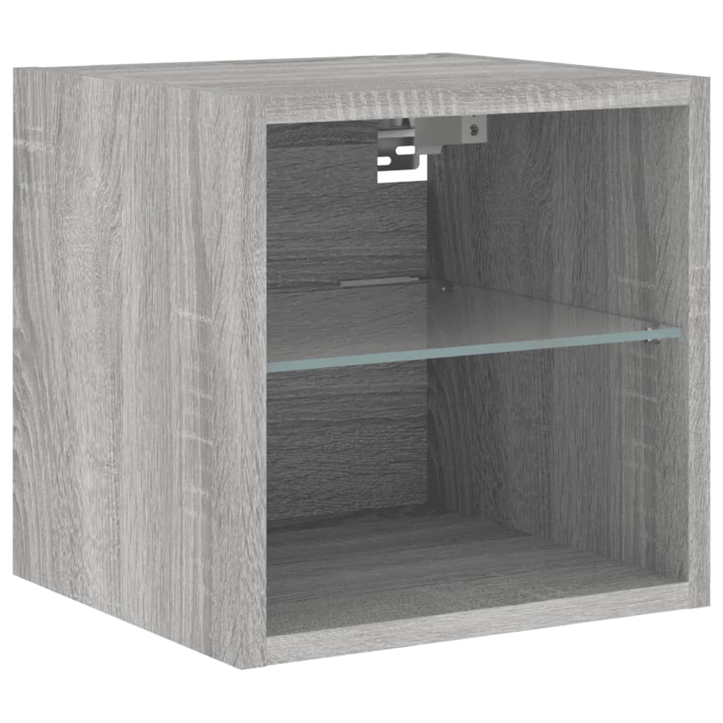 Zidni TV ormarići LED 2 kom siva boja hrasta 30 x 28,5 x 30 cm