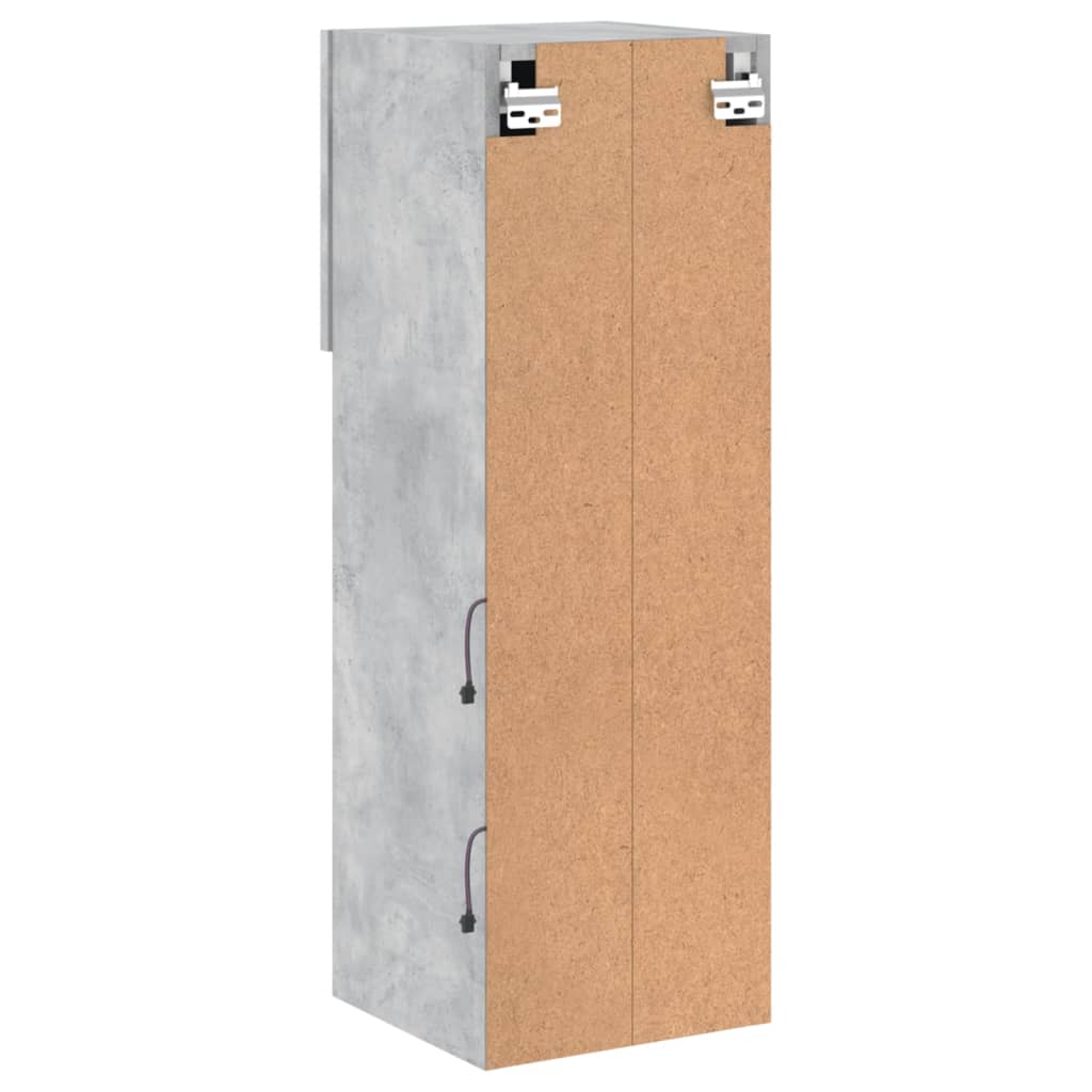 TV ormarić s LED svjetlima siva boja betona 30,5x30x90 cm