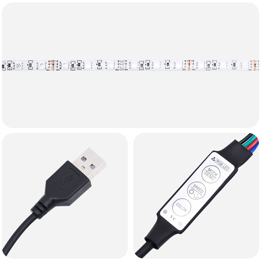 Zidni TV ormarić s LED svjetlima boja hrasta 60x35x31 cm