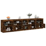 Komoda s LED svjetlima boja dimljenog hrasta 283x37x67 cm
