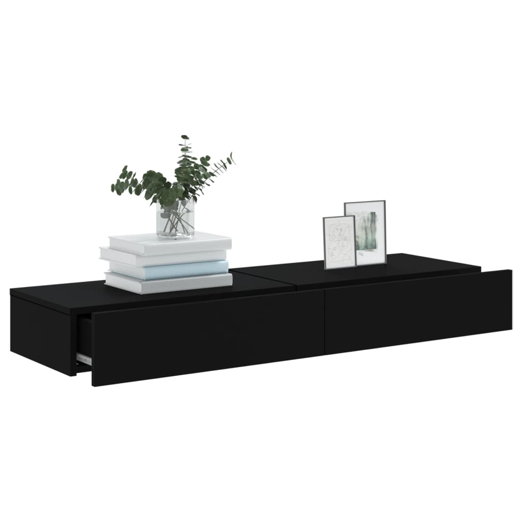 TV ormarići s LED svjetlima 2 kom crni 60 x 35 x 15,5 cm