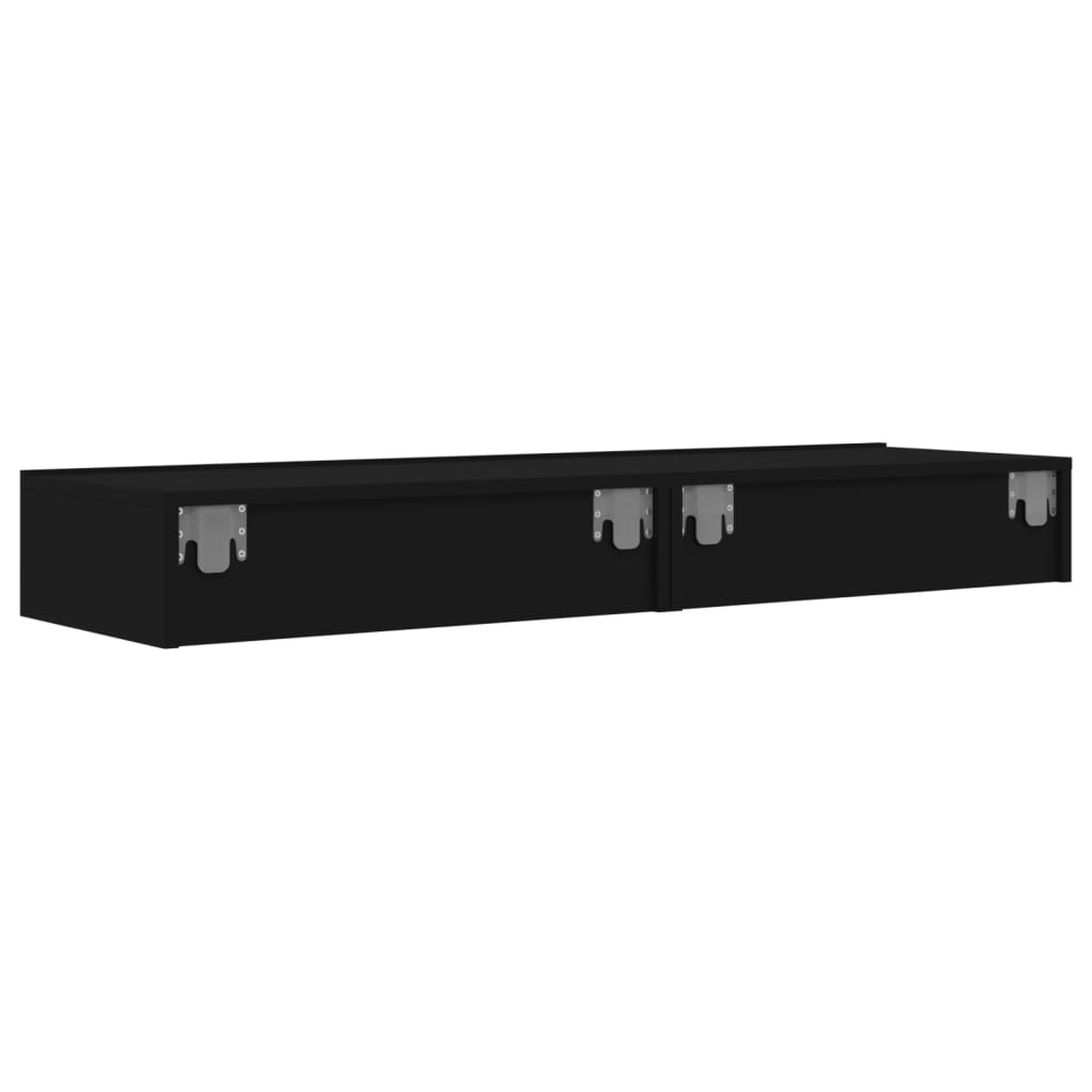 TV ormarići s LED svjetlima 2 kom crni 60 x 35 x 15,5 cm