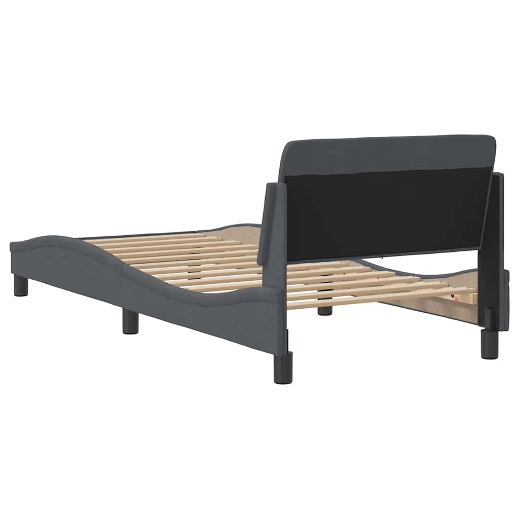 Okvir za krevet Dover tamno sivi 90x190 cm baršun