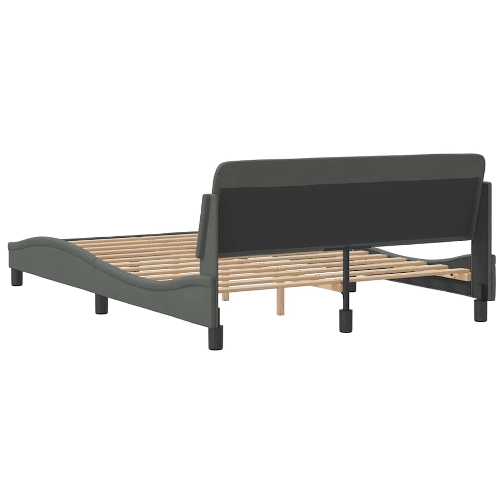 Okvir za krevet Dover tamno sivi 135x190 cm tkanina