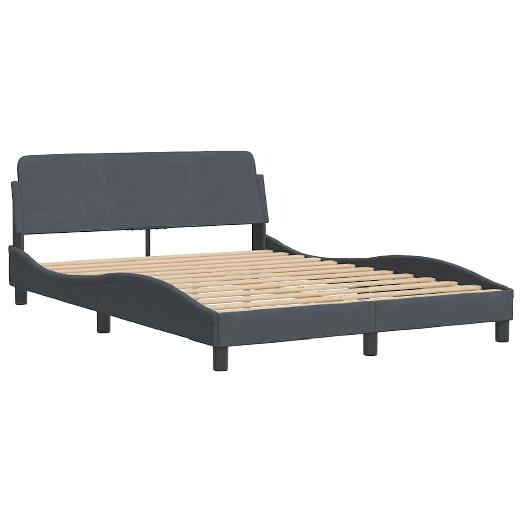 Okvir za krevet Dover tamno sivi 135x190 cm baršun