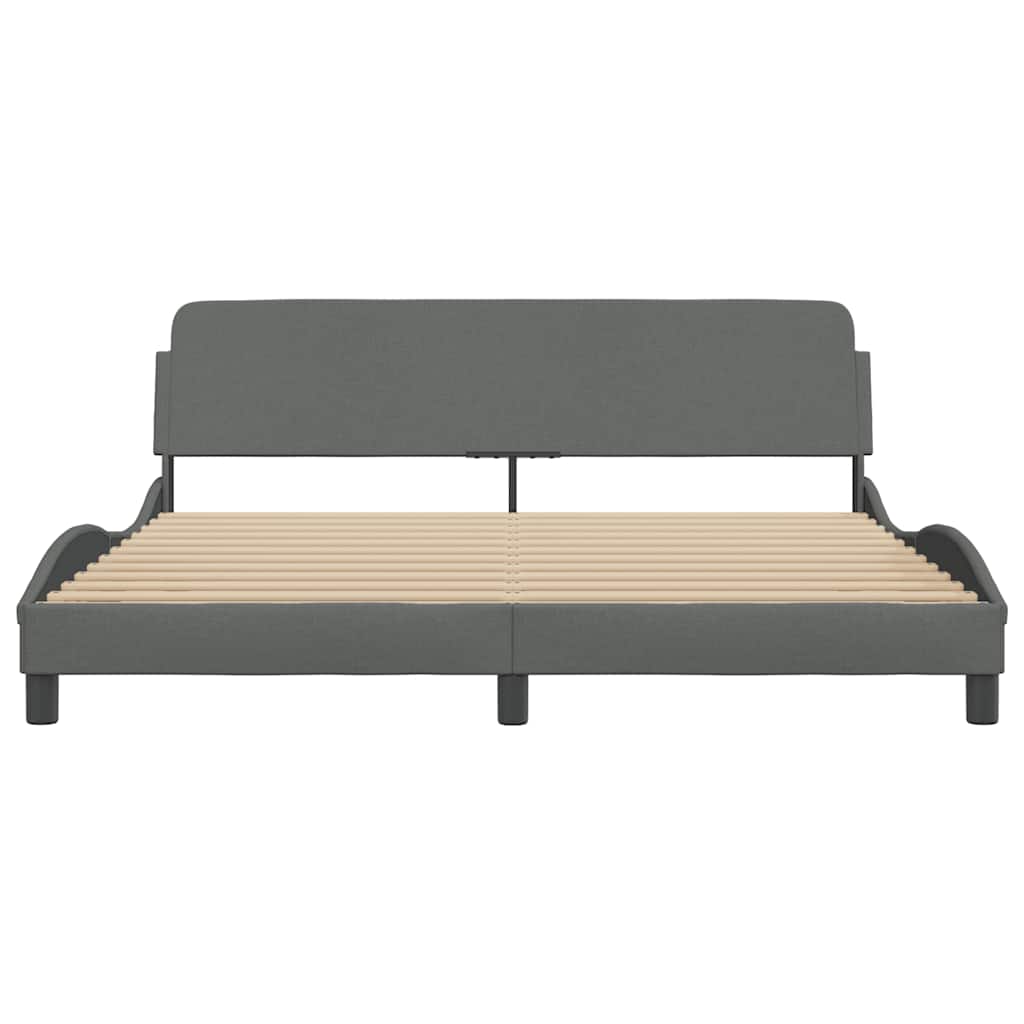 Okvir za krevet Dover tamno sivi 180x200 cm tkanina