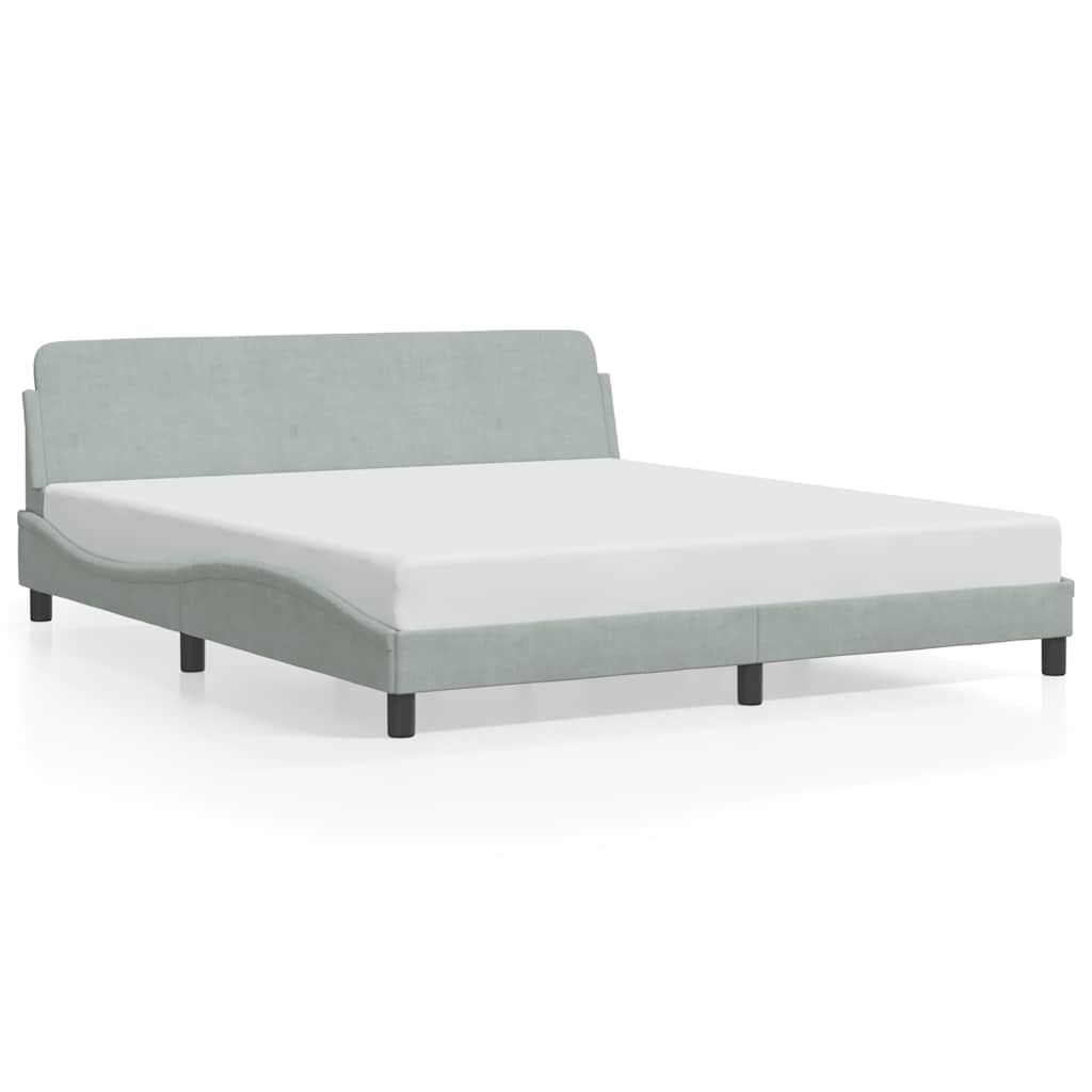 Okvir za krevet Dover svijetlosivi 180x200 cm baršun