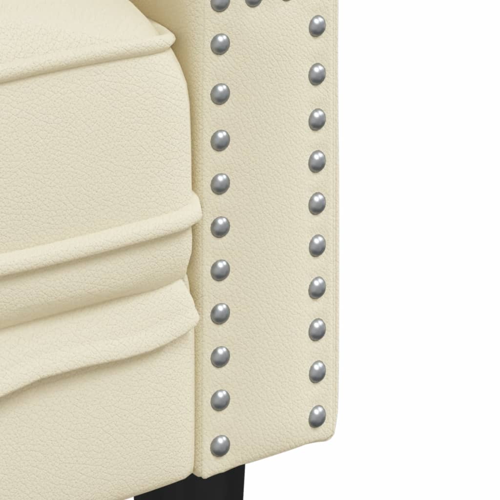 Chesterfield garnitura od 2 dijela, krem, umjetna koža
