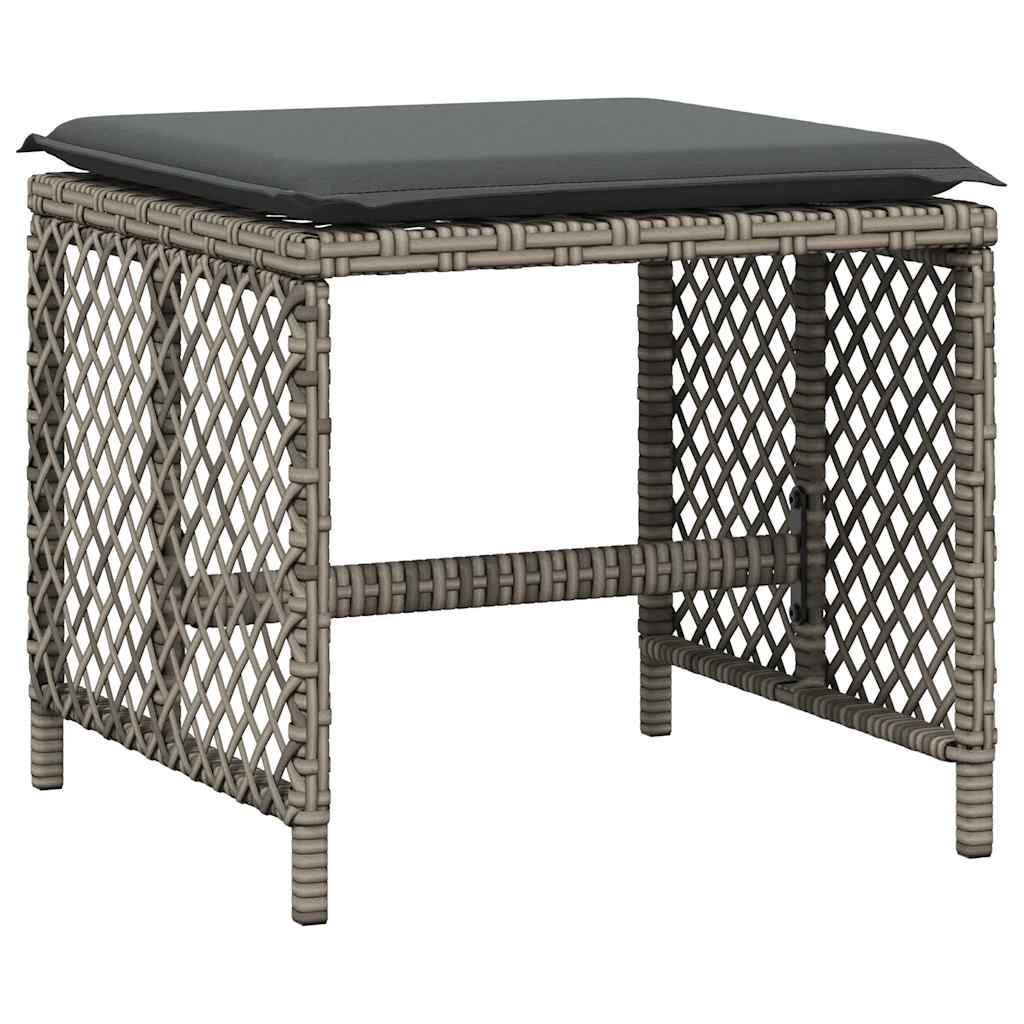 17-dijelni vrtni blagovaonski set s jastucima poliratan sivi