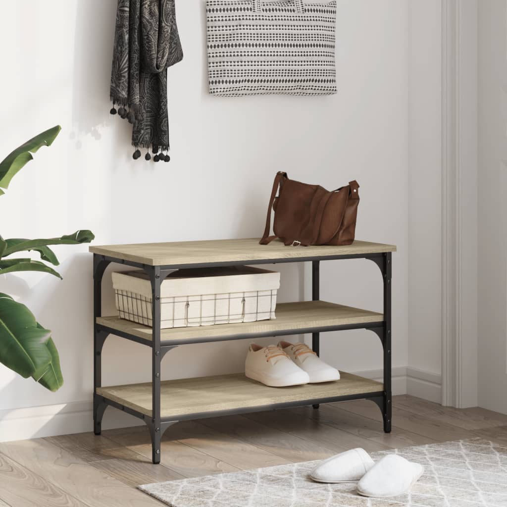 Klupa za cipele boja hrasta 70x38,5x49 cm od konstruiranog drva