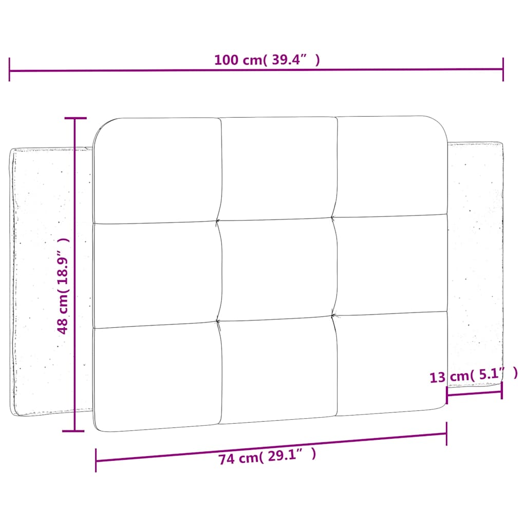 Jastuk za uzglavlje Zadar Crni 100 cm Implicitna koža