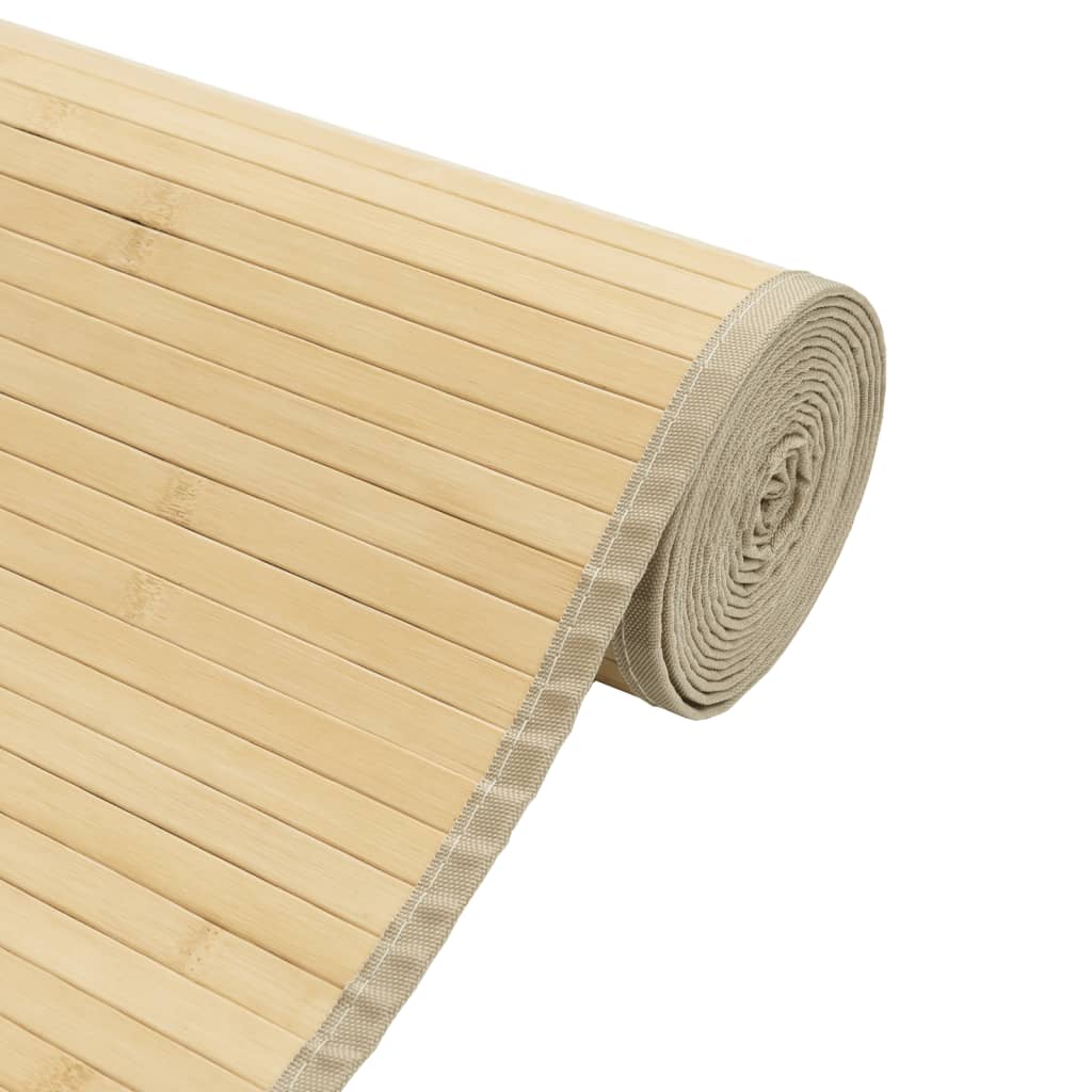 Tepih pravokutni svijetli prirodni 60 x 200 cm od bambusa