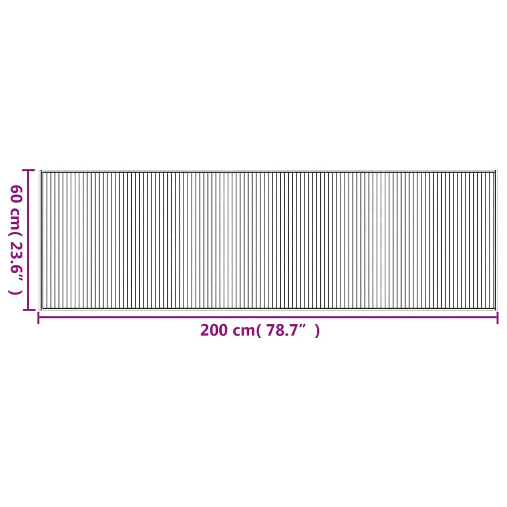 Pravokutni tepih tamnosmeđi 60x200 cm bambus