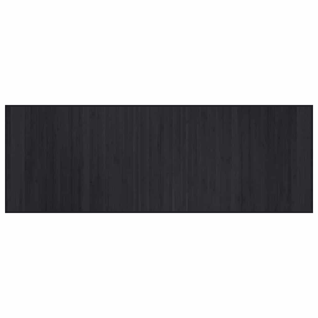 Pravokutni tepih crni 70x200 cm bambus