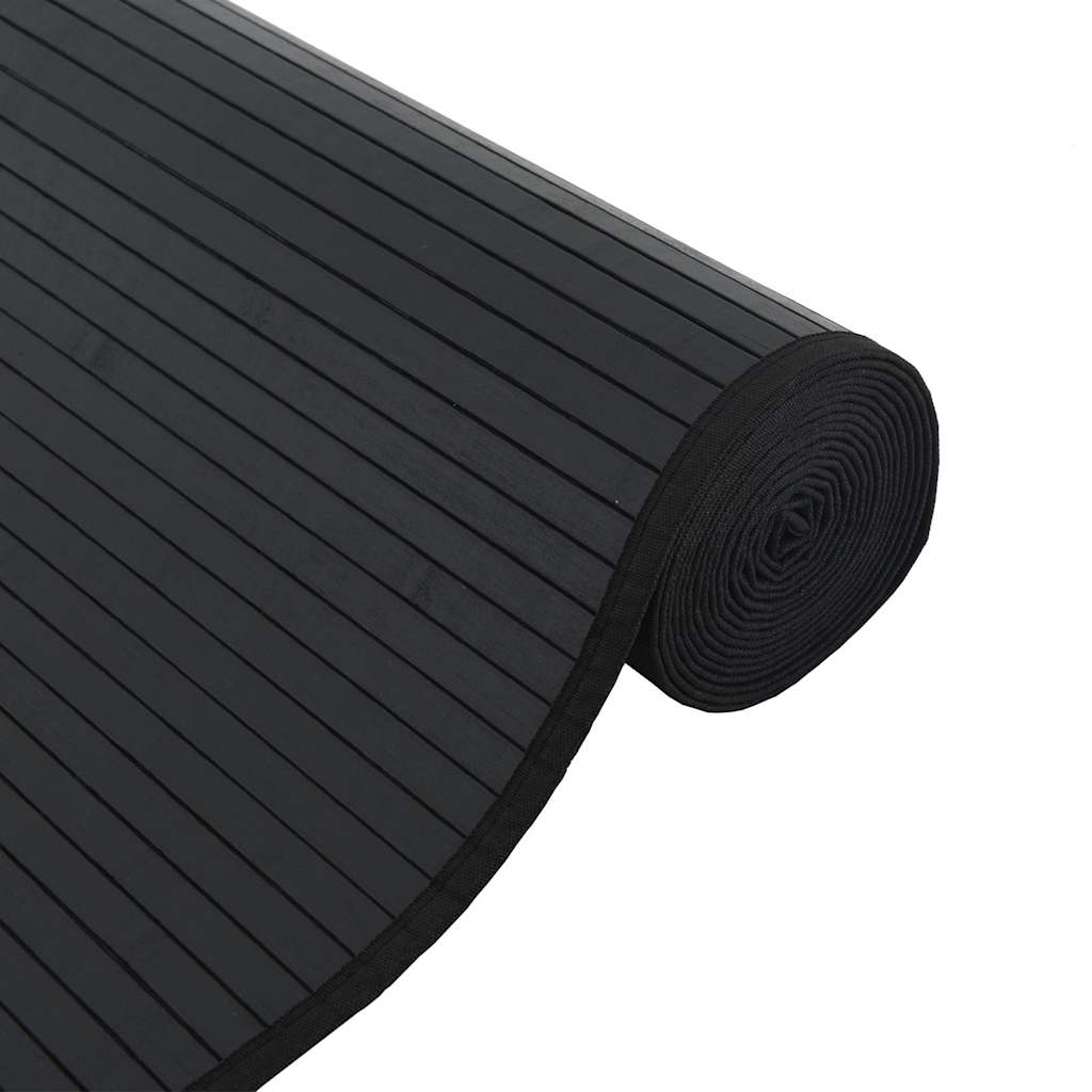 Pravokutni tepih crni 70x200 cm bambus