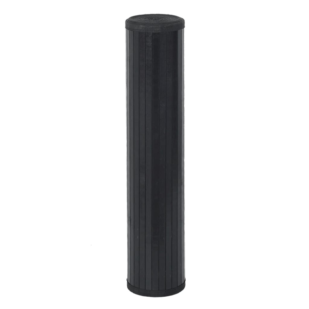 Tepih kvadratni crni 100x100 cm bambus