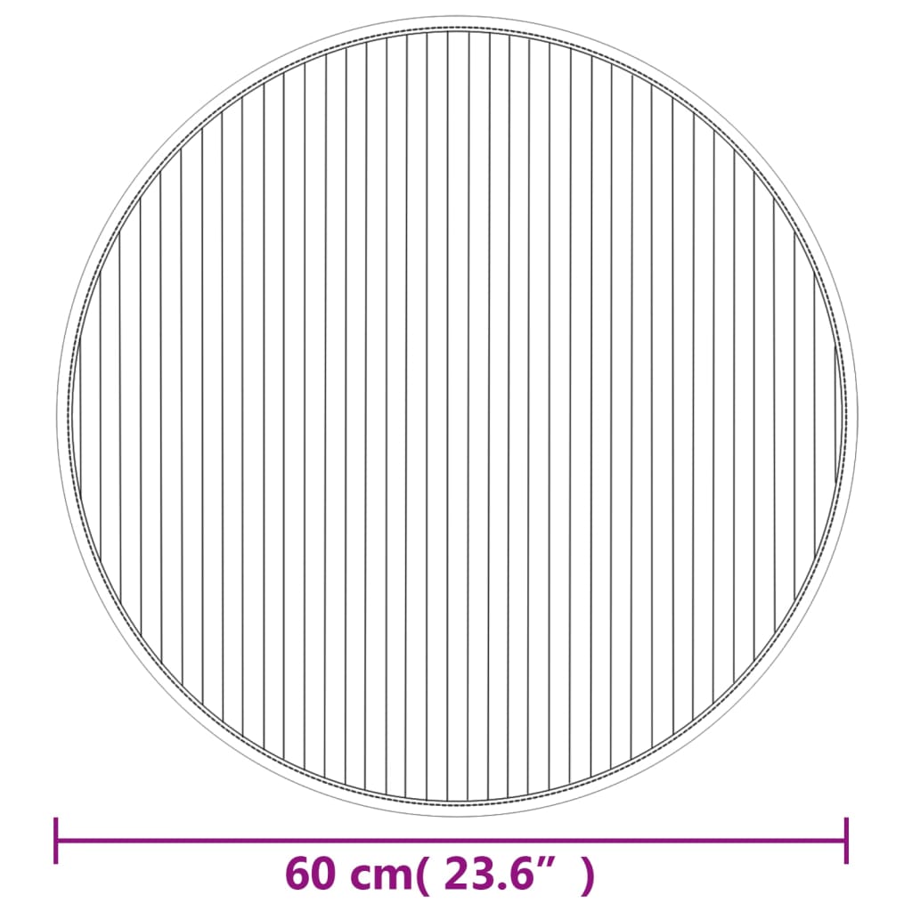 Okrugli tepih sivi 60 cm bambus