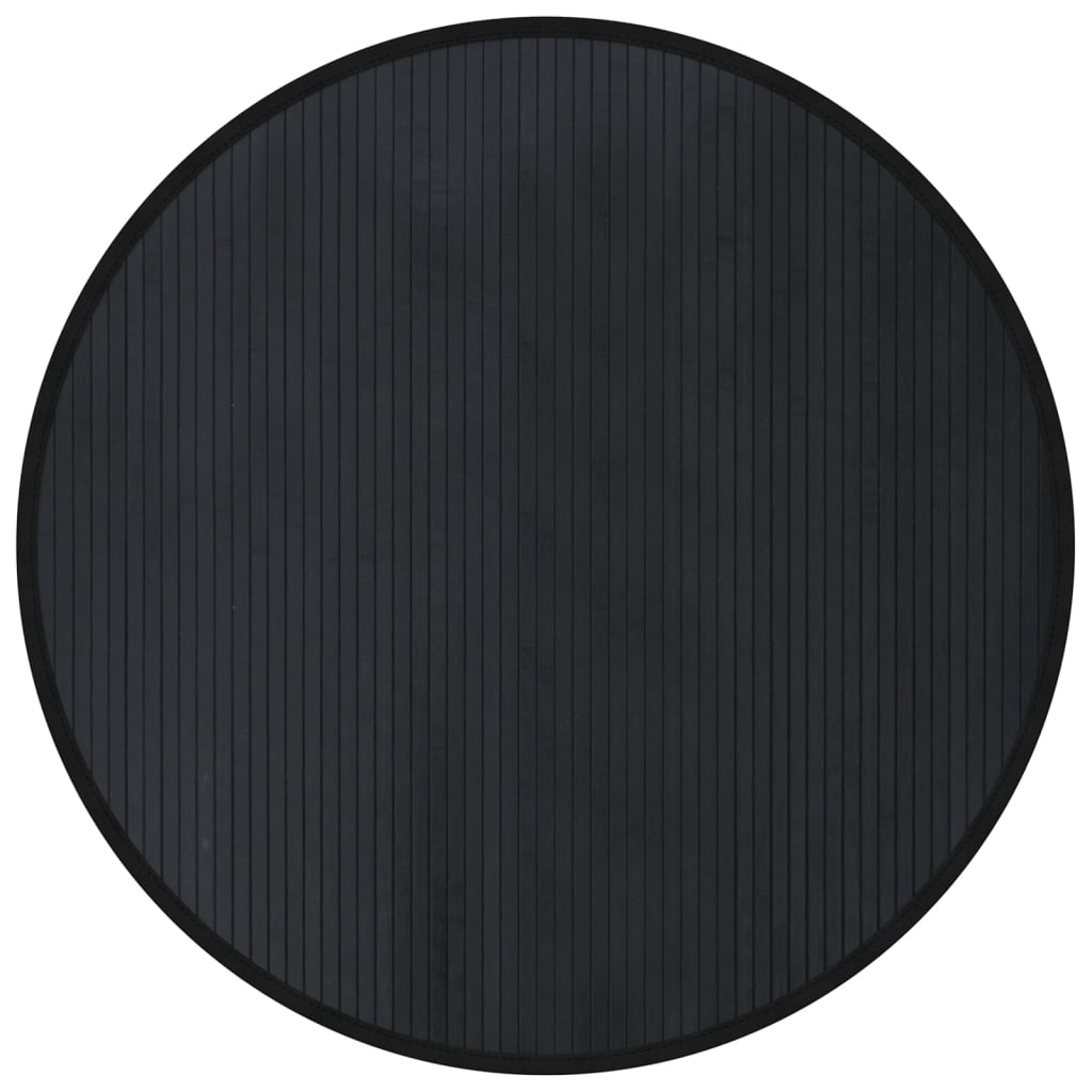 Okrugli tepih crni 100 cm bambus