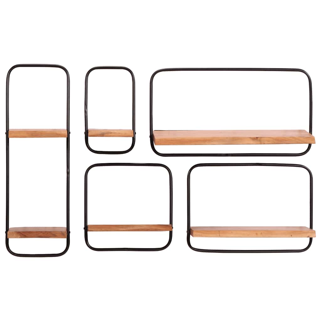 Zidne police 5 kom. Masivno drvo akacije