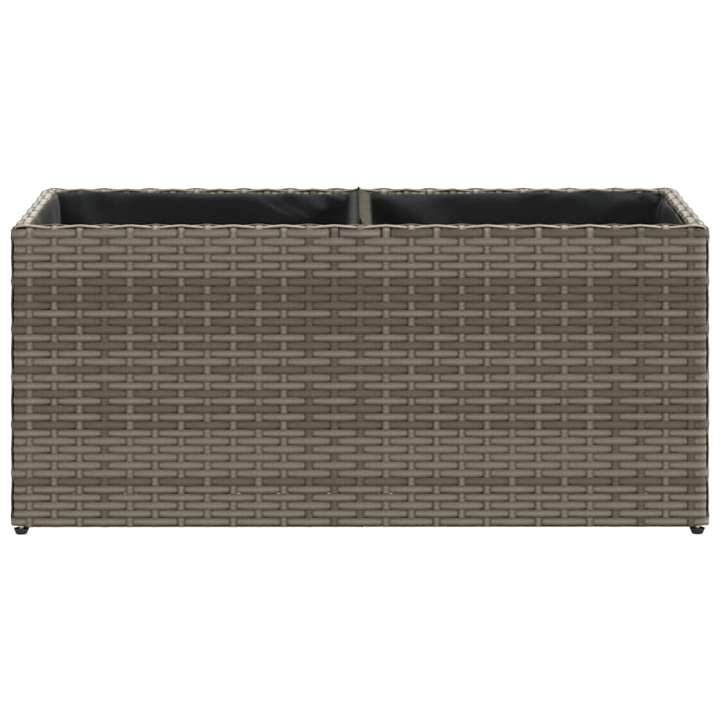 Vrtna sadilica s 2 posude siva 72 x 30 x 32 cm od poliratana