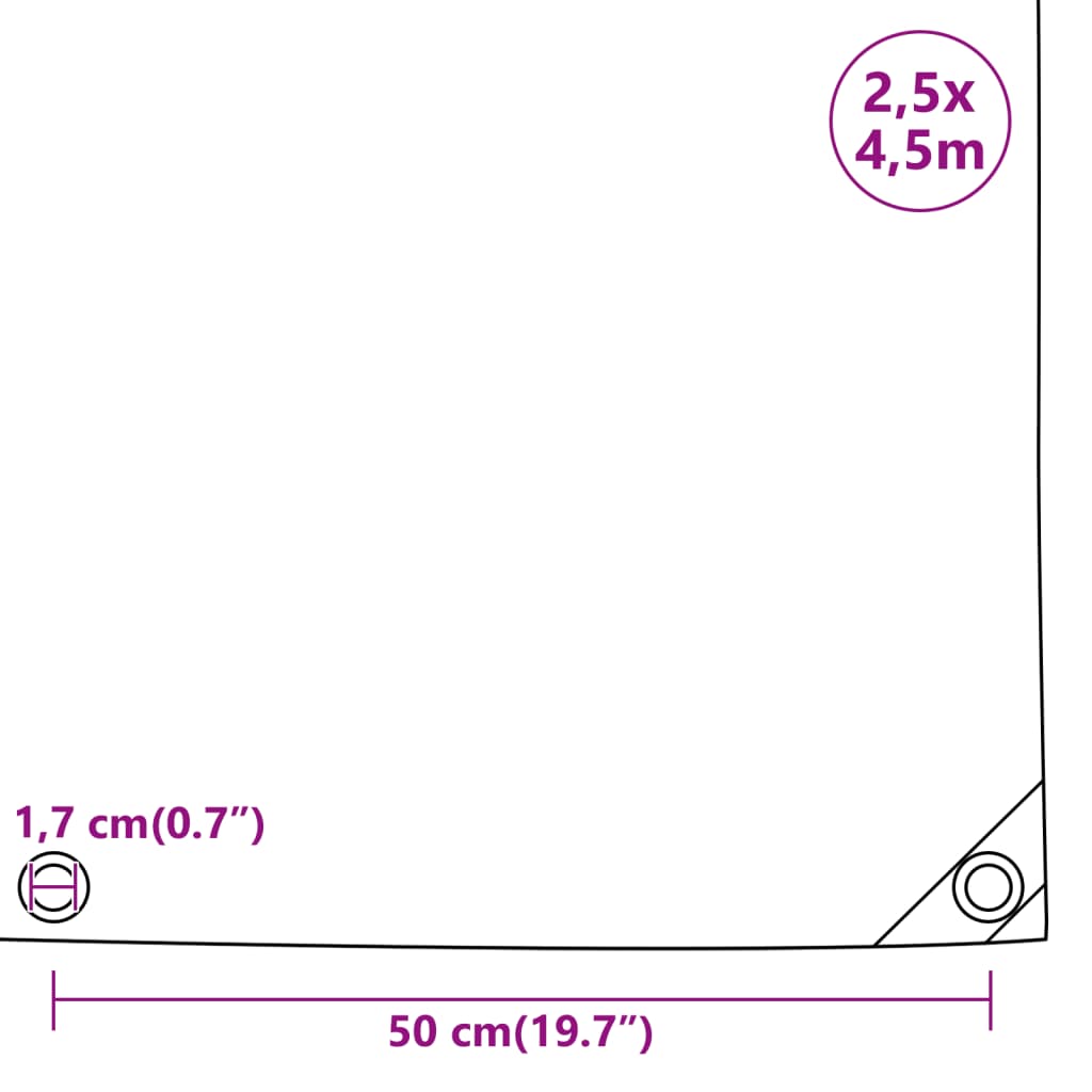 Cerada zelena 2,5x4,5 m 650 g/m²