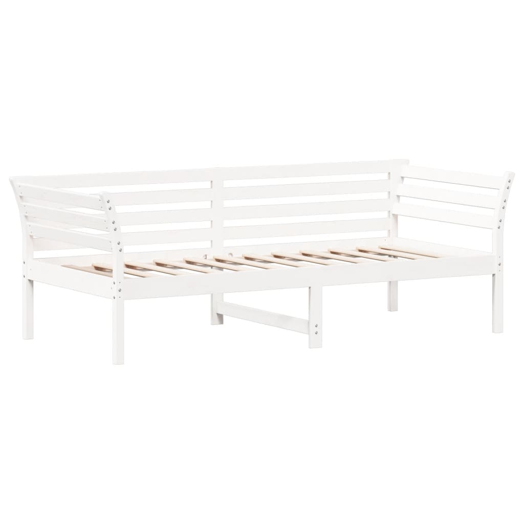 Dnevni krevet bez madraca bijeli 100x200 cm od masivne borovine