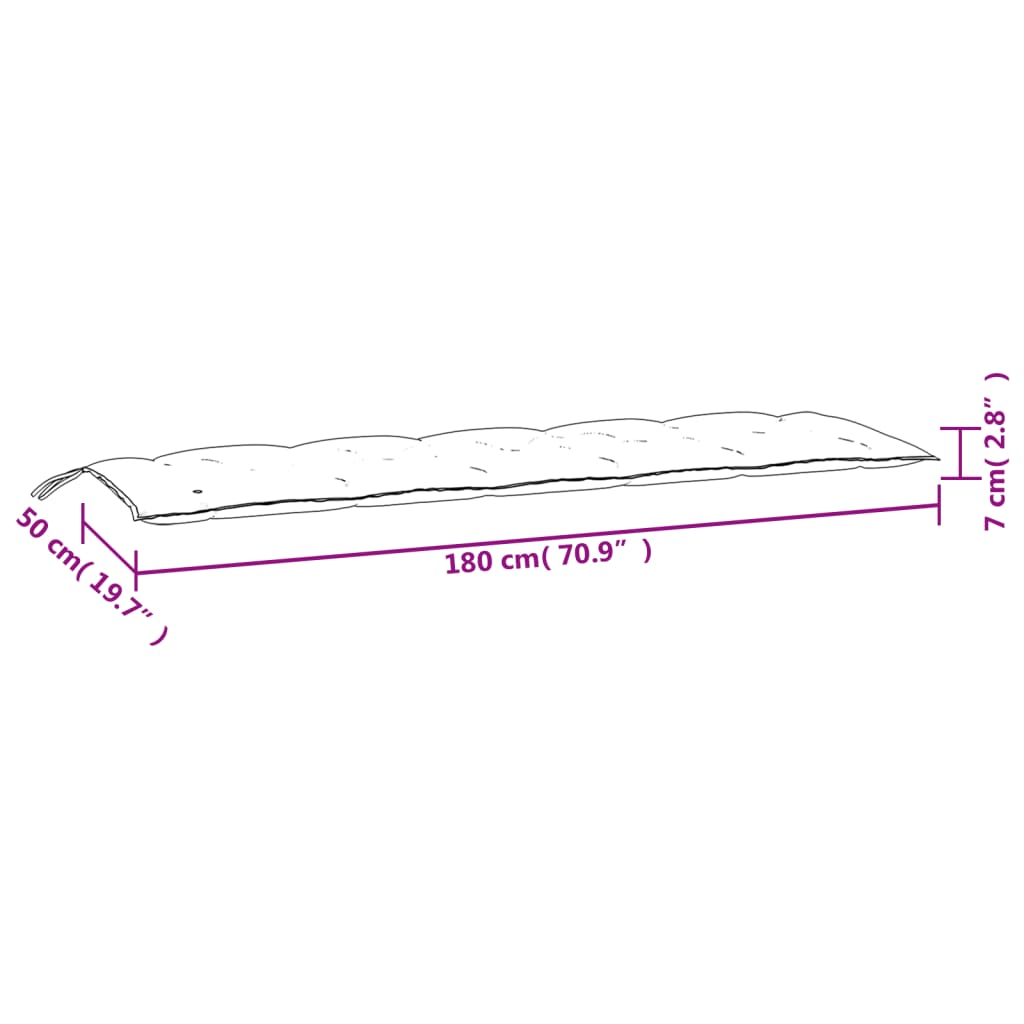 Jastuci za vrtnu klupu 2 kom svjetlosivi 180x50x7 cm tkanine