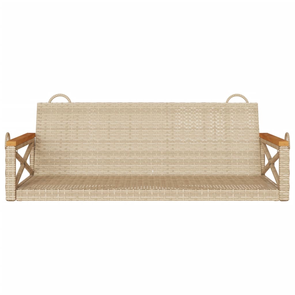 Klupa za ljuljanje bež 109 x 62 x 40 cm od poliratana