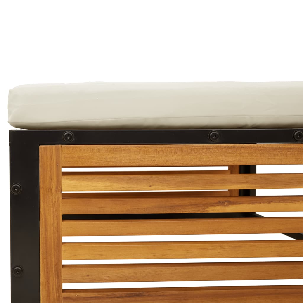 Vrtni tabure s jastukom 68 x 68 x 30 cm masivno bagremovo drvo