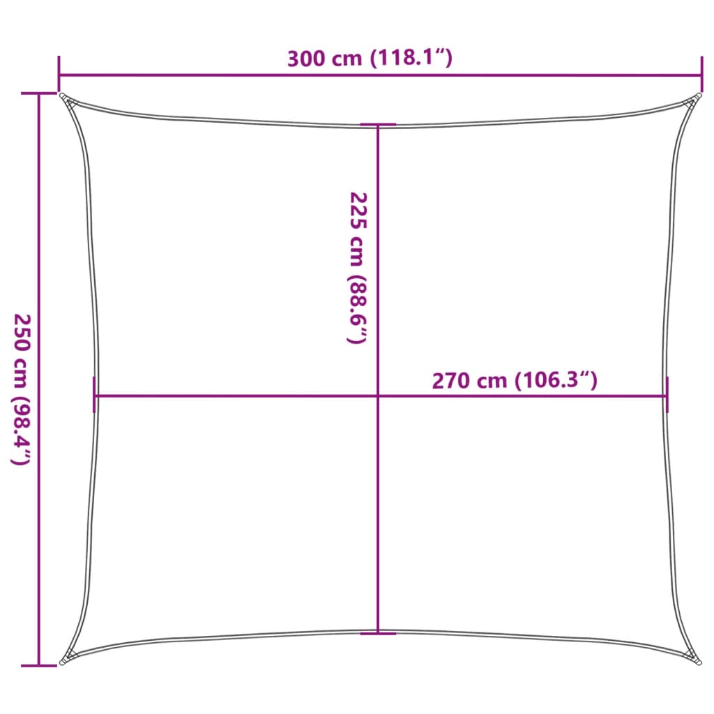 Jedro za zaštitu od sunca 160 g/m² Pravokutno pijesak 2,5x3 m HDPE