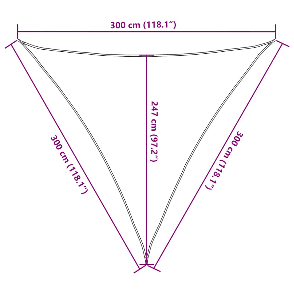 Jedro za zaštitu od sunca 160 g/m² Trokutasto pijesak 3x3x3 m HDPE