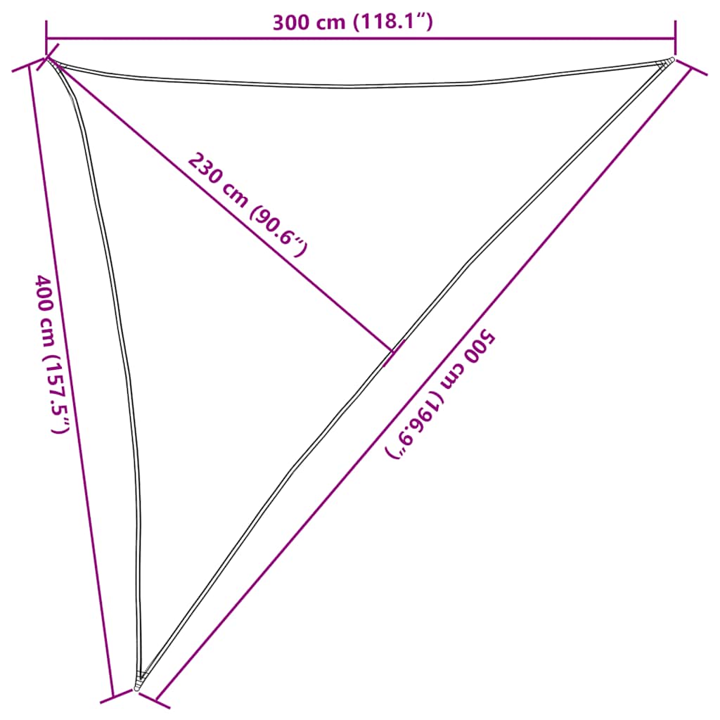 Jedro za zaštitu od sunca 160 g/m² Trokutasto pijesak 3x4x5 m HDPE