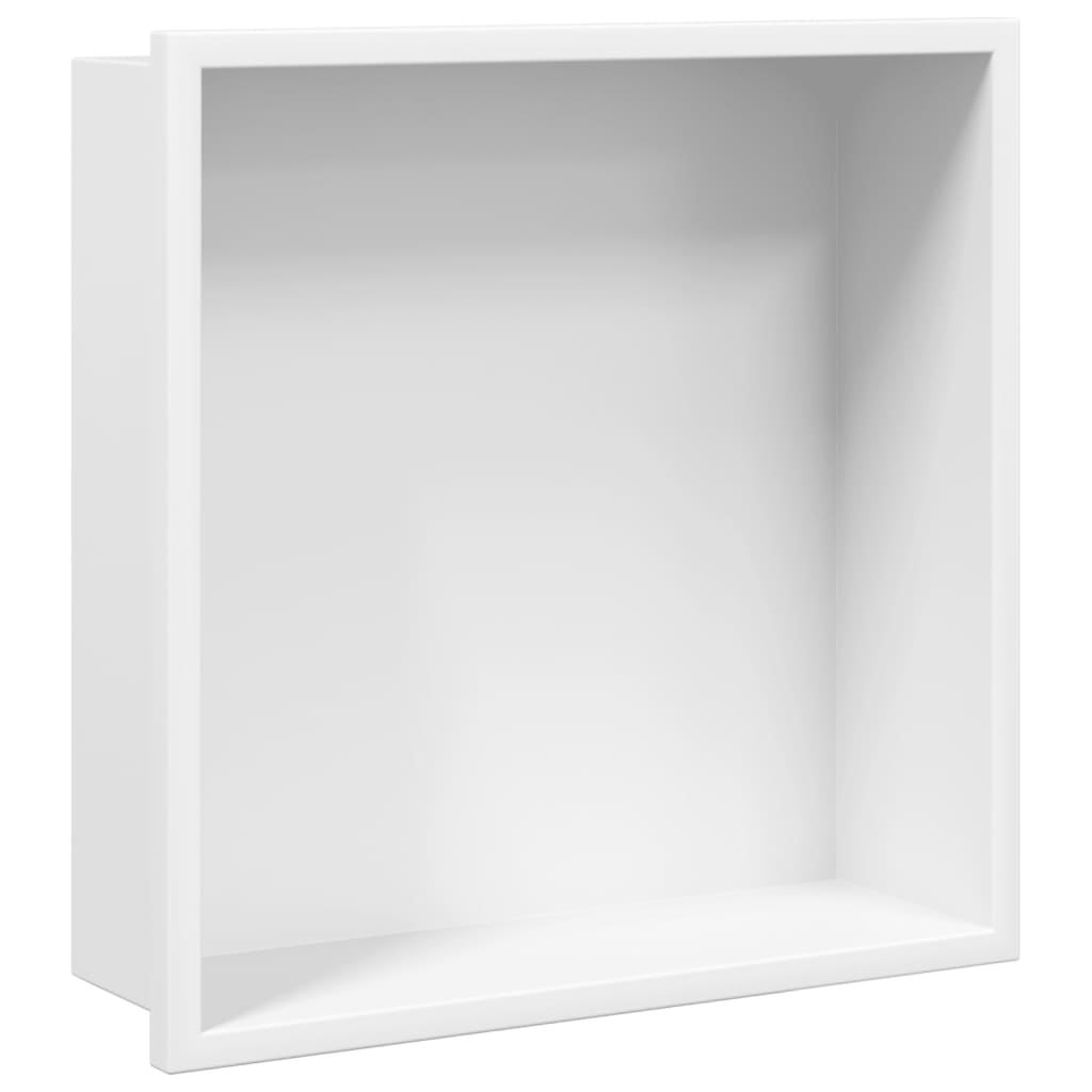 Niša za tuš crna bijela 32x32x9 cm nehrđajući čelik
