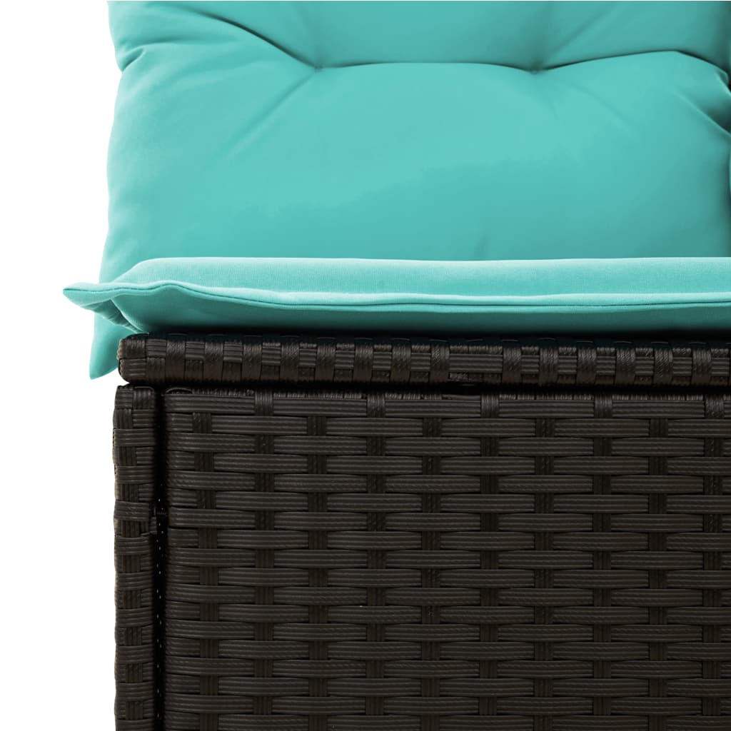Vrtni set od 6 dijelova s jastucima, crni poliratan