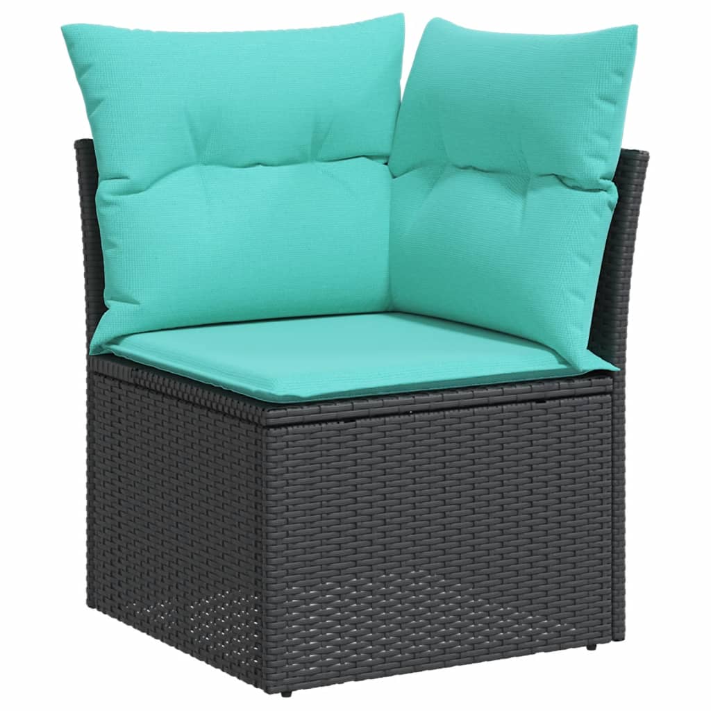 Vrtni set od 5 dijelova s jastucima, crni poliratan