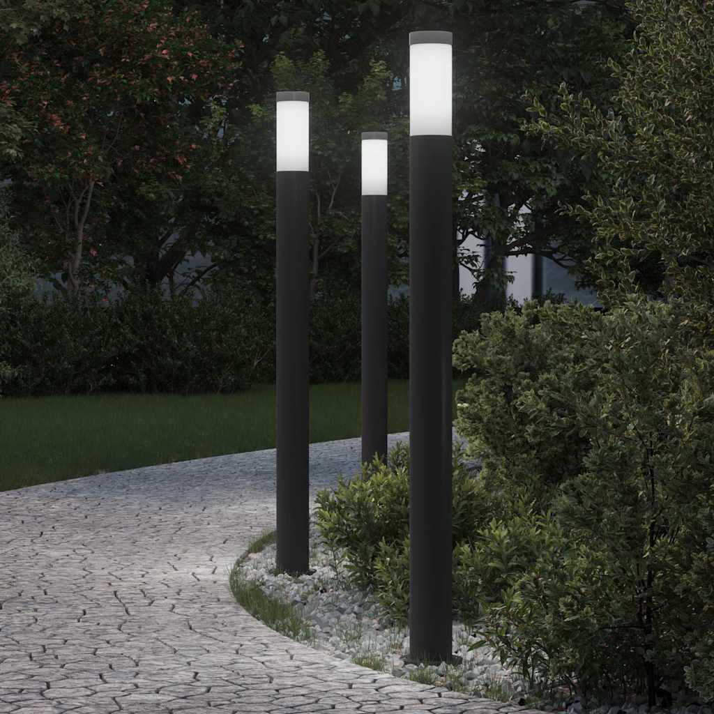 Stupić za zidne lampe 3 kom 110 cm od nehrđajućeg čelika IP44