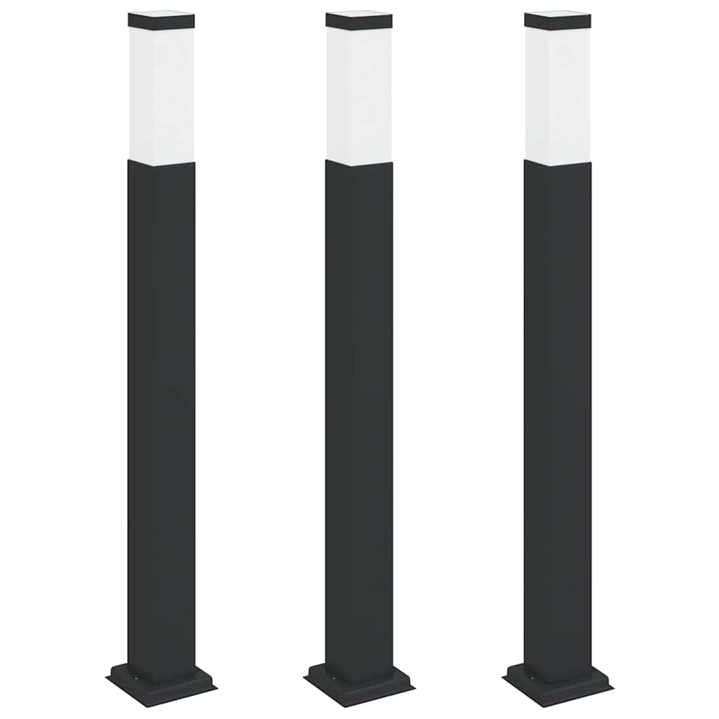 Stupić za zidne svjetiljke 3 kom 80 cm crne IP44
