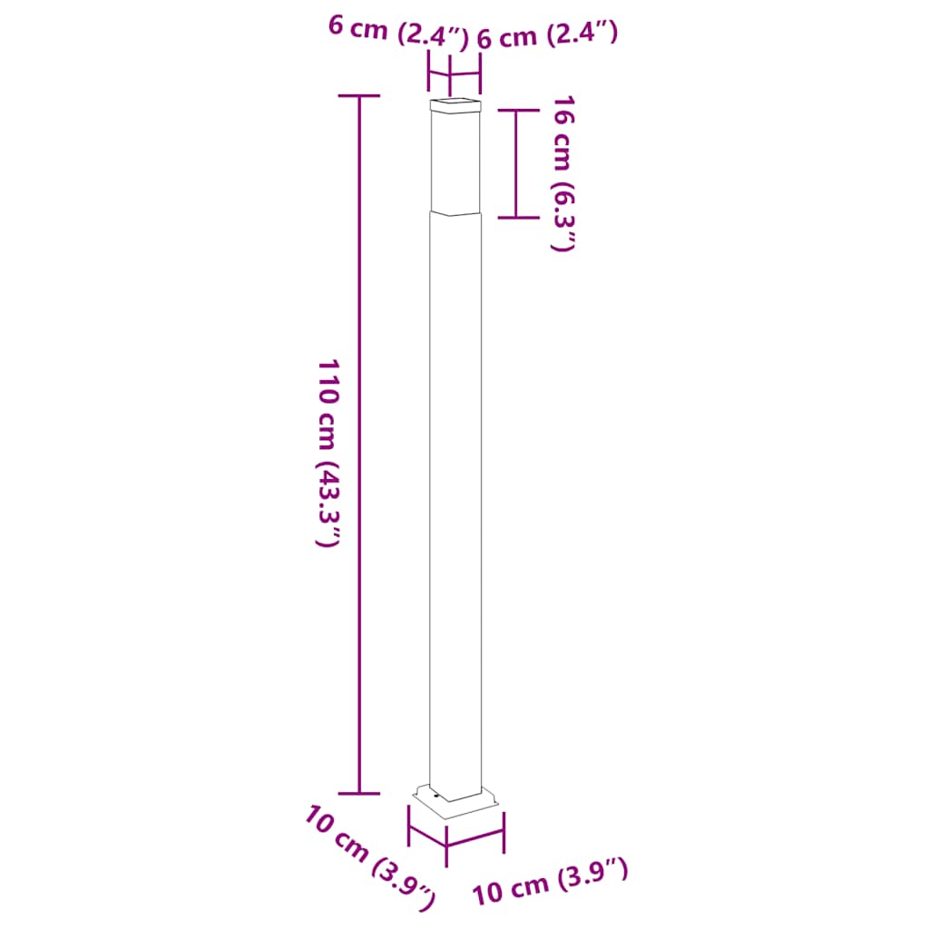 Stupić za svjetlo 110 cm Crna IP44