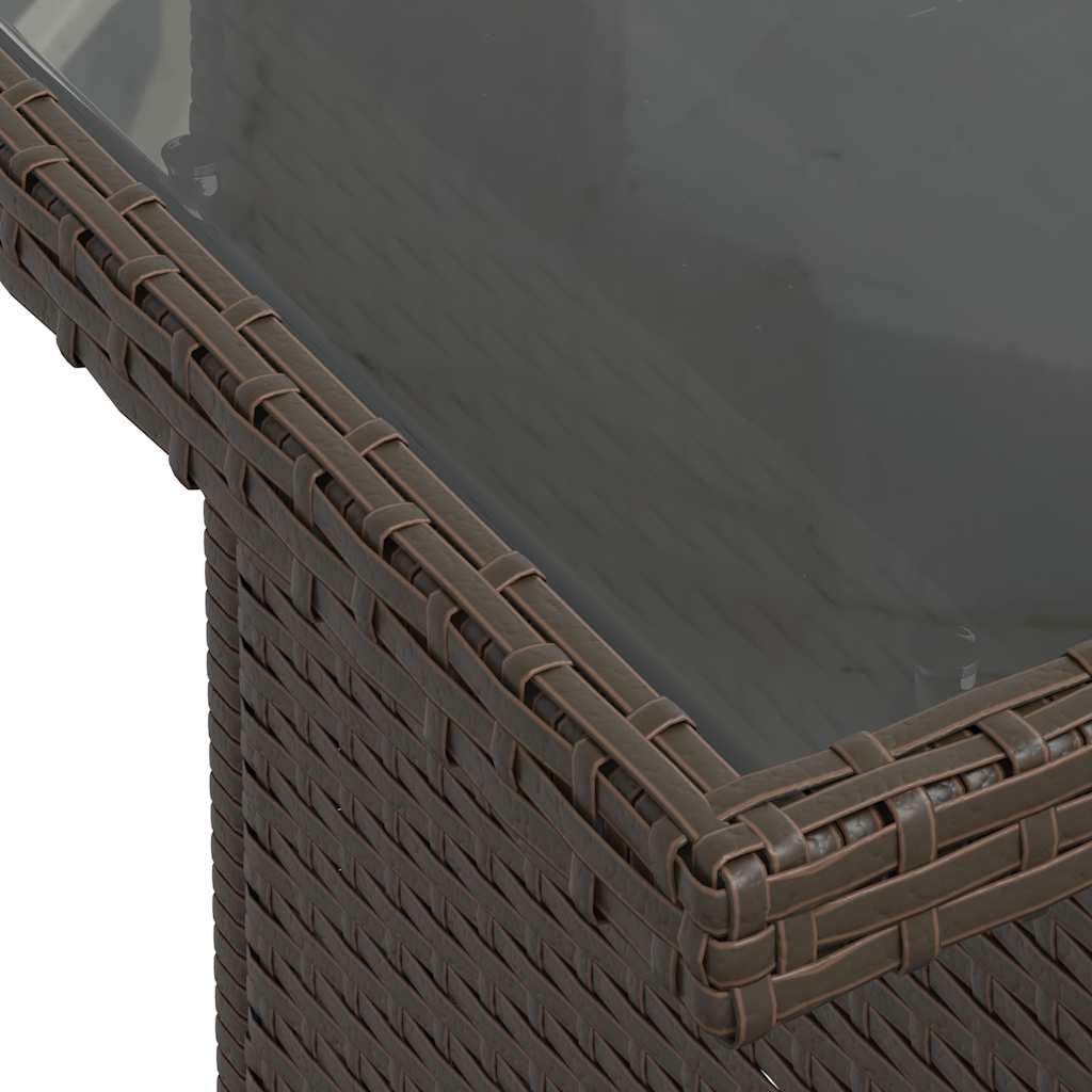 Vrtni set od 9 dijelova s jastucima, smeđi poliratan