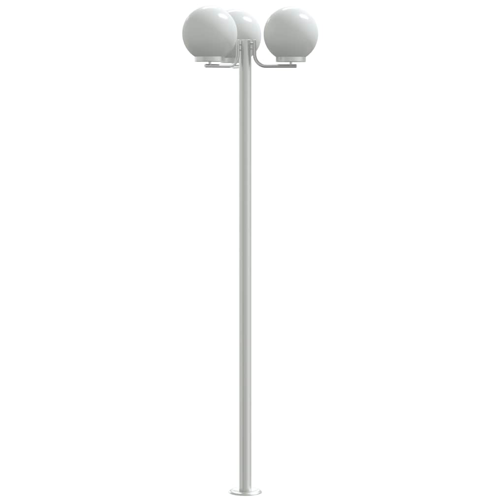 Vanjske podne lampe 2 kom. srebrne 215 cm nehrđajući čelik