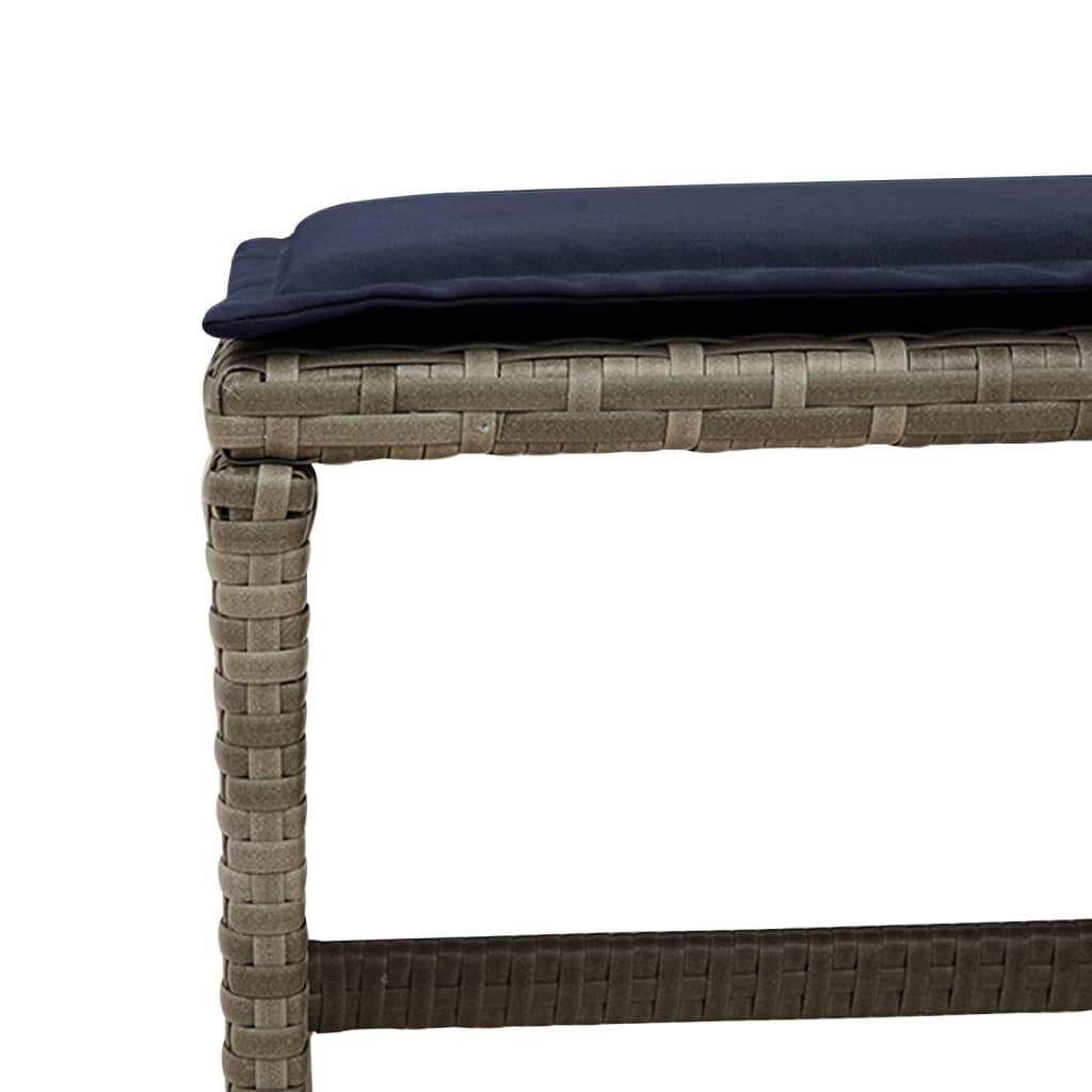 11-dijelni vrtni blagovaonski set s jastucima sivi poliratan