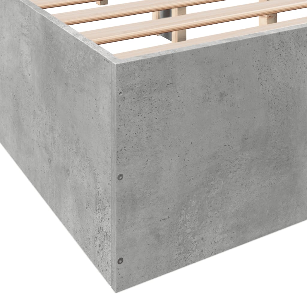 Okvir kreveta boja betona 135 x 190 cm od konstruiranog drva